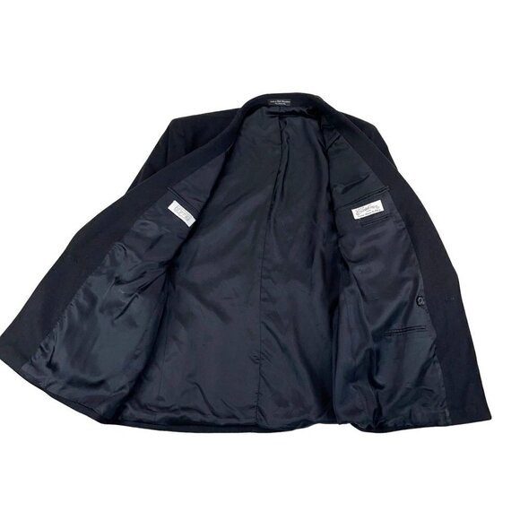 VINTAGE Gianfranco Ruffini SIZE 42L Black Cashmere Blend Double-Breasted Coat - Picture 2 of 6